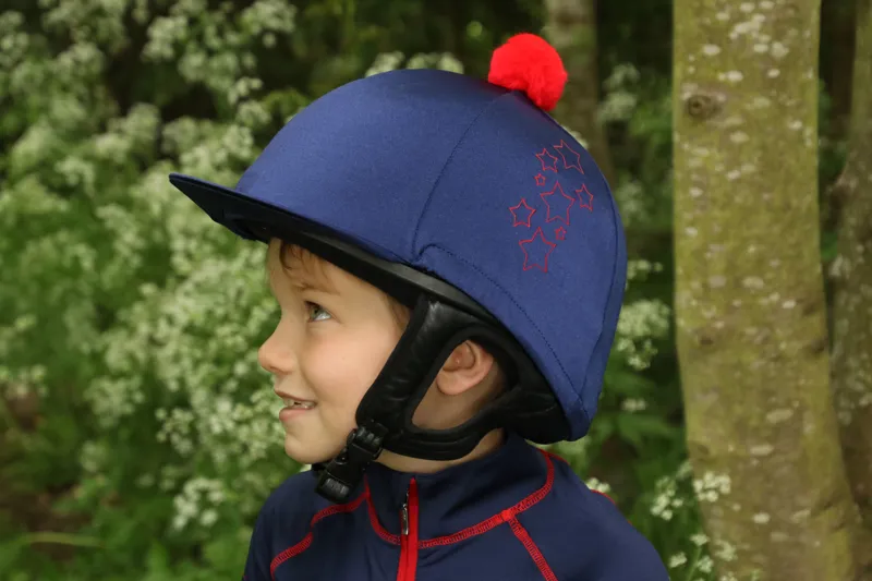 Hy Equestrian Stella Hat Cover - Navy/Red-1